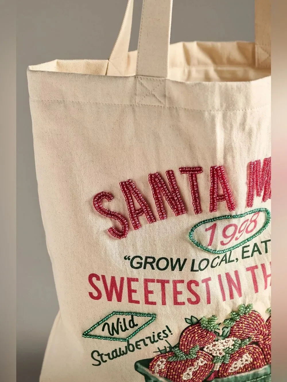 New Anthropologie Maeve Market Canvas Tote One Size